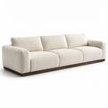 Dreisitzer Sofa Bouclé Stoff Massivholz Beige