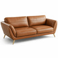 3-Sitzer Ledersofa Braun mit Metallfüßen