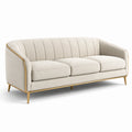 3-Sitzer Sofa aus Textilgewebe mit Metallrahmen in Beige