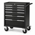Schwarzer Werkzeugwagen mit 7 Schubladen aus Metall 60x33x77 cm