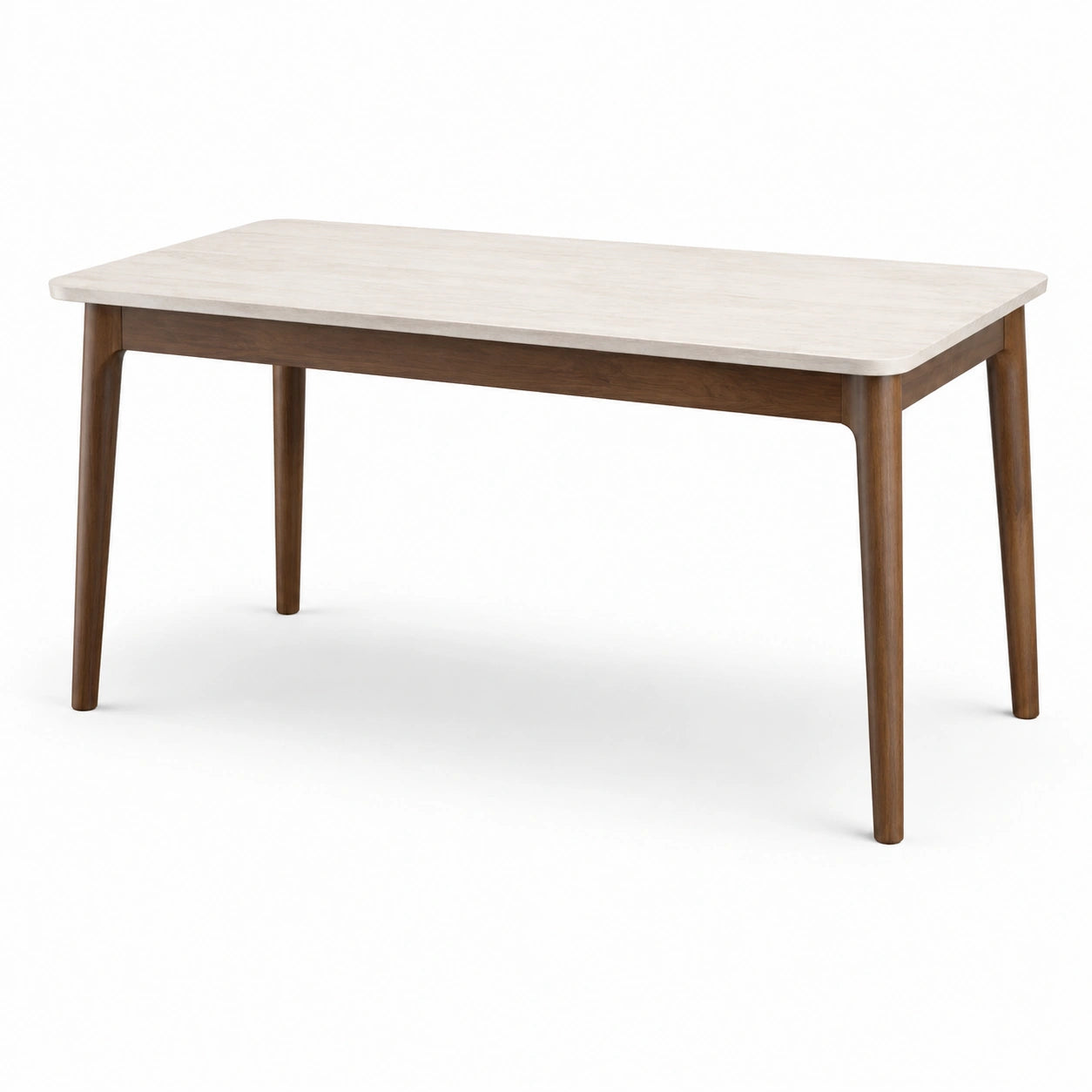 Rechteckiger Esstisch Holz Weiß/Braun 140cm x 80cm x 75cm