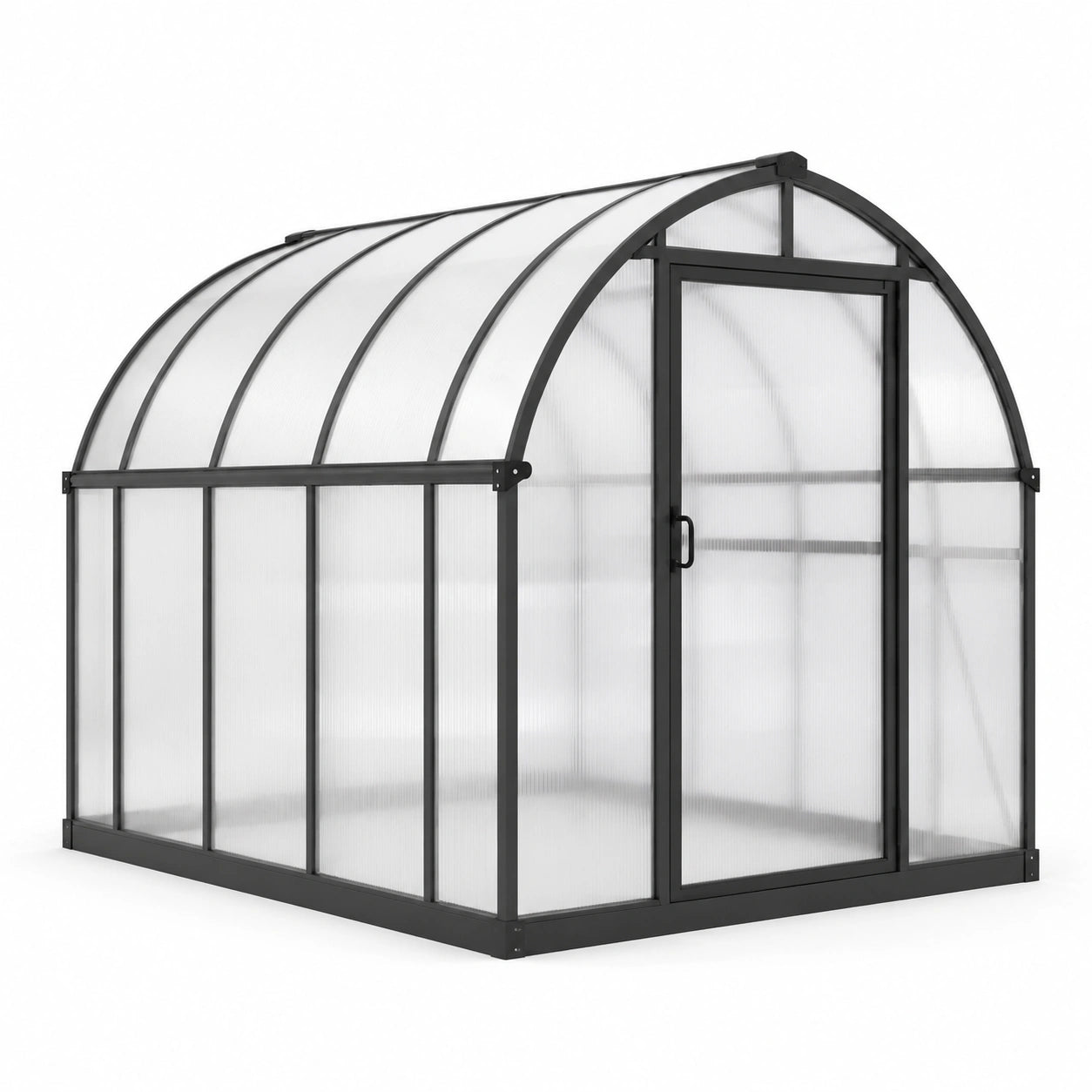 Polycarbonat-Gewächshaus mit Aluminiumrahmen, Bogendesign 250x200x250 cm