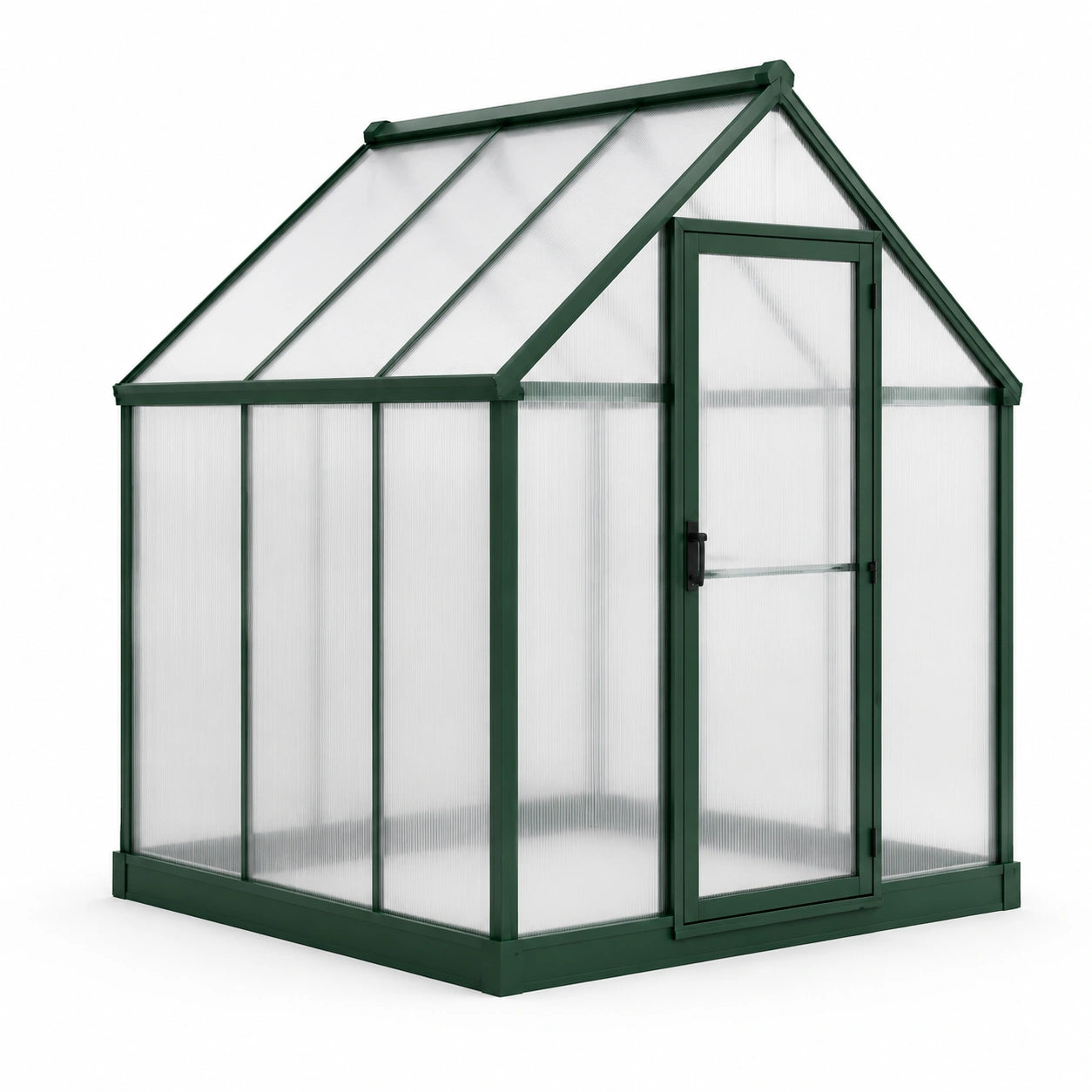 Gewächshaus aus Aluminium und Polycarbonat 250cm x 190cm x 195cm Grün