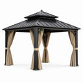 Aluminium Pavillon mit Stahldach und Polyester Vorhängen 300x300cm