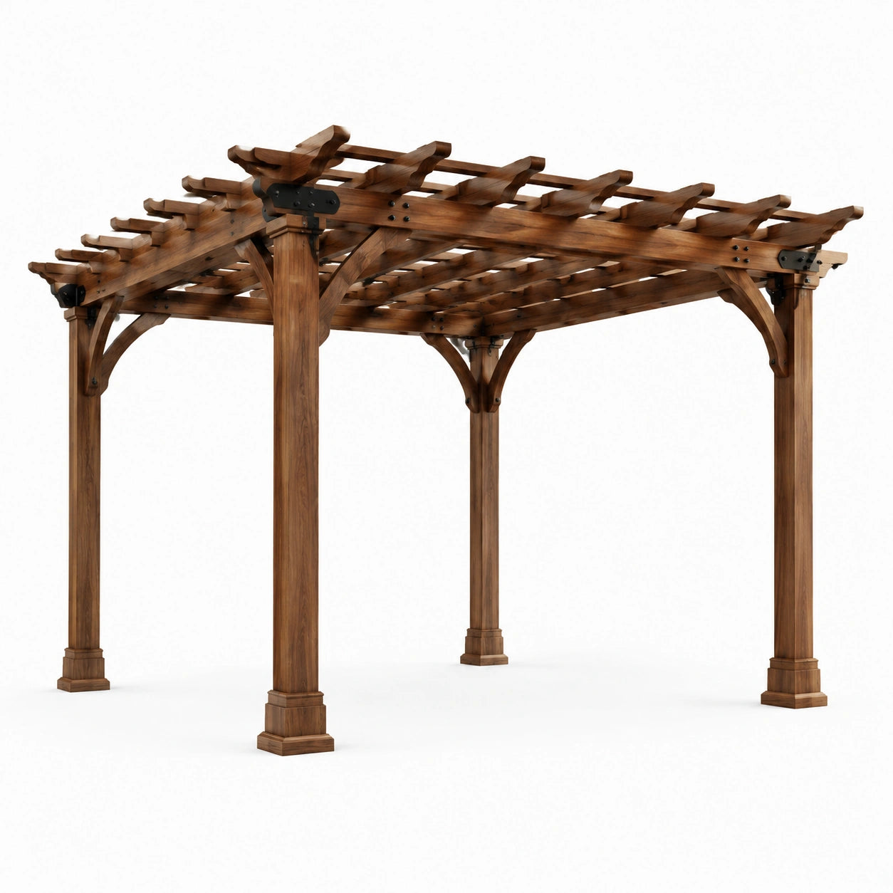 Holz Pergola Kiefernholz Dunkelbraun 300x300 cm
