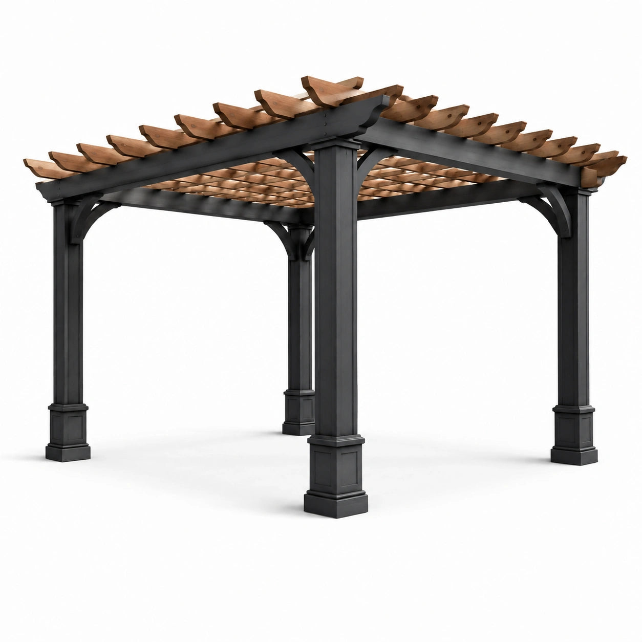 Pergola aus Aluminium und behandeltem Holz 300x300 cm